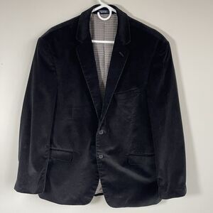 Saddlebred Black Corduroy Blazer Jacket Sport Coat Mens 44R Preppy Holiday Party